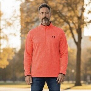 Under Armour UA Fleece 1/2 Half Zip Pullover 1357145 Red Men’s Medium Cold Gear